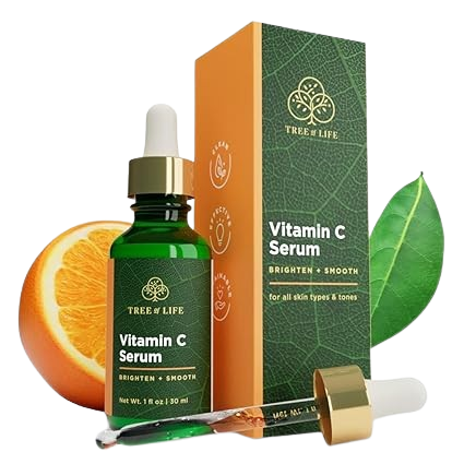 Tree of Life Vitamin C Serum for Face - 1 Fl Oz Facial Oil Serums - Moisturizing Vitamin E for Brightening & Smoothing Dry Sensitive Skin, Anti-Aging, Wrinkles & Dark Spot - Dermatologist-Tested