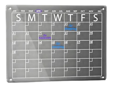 Magnetic Dry Erase Board and Calendar for Fridge